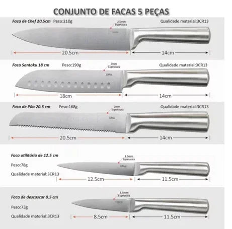 Conjunto de facas Lumai profissional