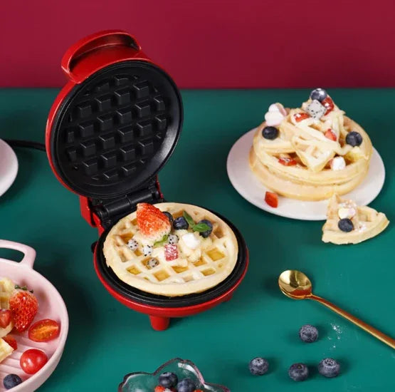Mini Máquina de Waffles Elétrica Portátil