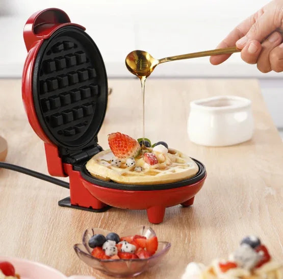 Mini Máquina de Waffles Elétrica Portátil