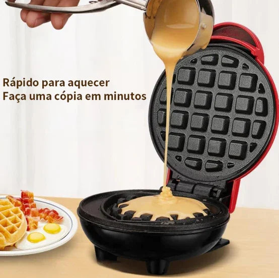 Mini Máquina de Waffles Elétrica Portátil