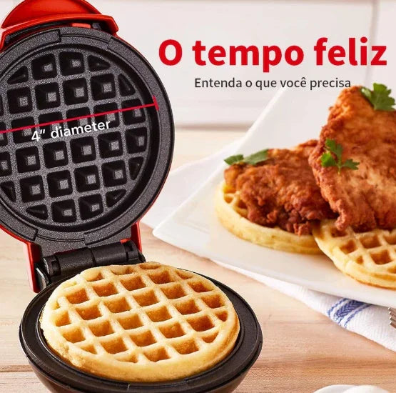Mini Máquina de Waffles Elétrica Portátil