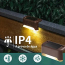 Luminária Solar Para Escada Parede Muro À Prova D'água 8 unidades