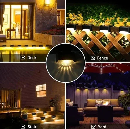 Luminária Solar Para Escada Parede Muro À Prova D'água 8 unidades