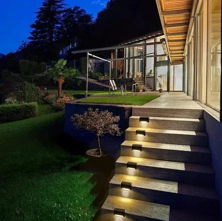 Luminária Solar Para Escada Parede Muro À Prova D'água 8 unidades